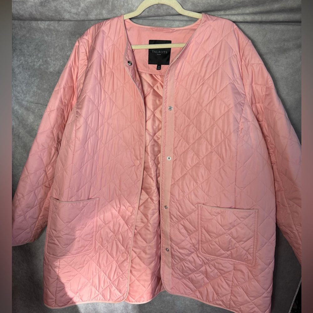 Talbots pink quilted coat